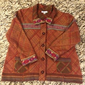 Coldwater Creek button front cardigan, orange, XL